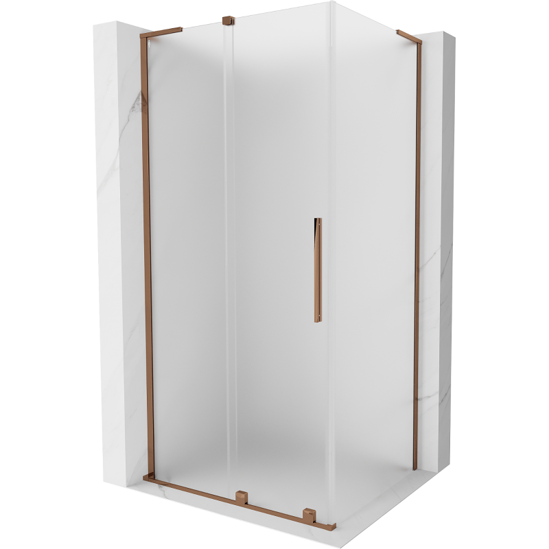 Mexen Velar L stumdoma dušo kabina 100 x 80 cm, matinė, rožinis auksas - 871-100-080-33-60