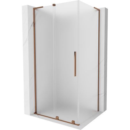 Mexen Velar L stumdomosios dušo durys 110 x 75 cm, matinės, rožinis auksas - 871-110-075-33-60