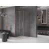 Mexen Velar L stumdoma dušo kabina 90 x 90 cm, skaidri, šlifuotas varis - 871-090-090-03-65