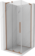 Mexen Velar L stumdoma dušo kabina 90 x 90 cm, skaidri, šlifuotas varis - 871-090-090-03-65