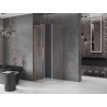 Mexen Velar L stumdoma dušo kabina 90 x 90 cm, skaidri, šlifuotas varis - 871-090-090-03-65