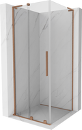 Mexen Velar L stumdoma dušo kabina 120 x 120 cm, permatoma, šlifuotas varis - 871-120-120-03-65
