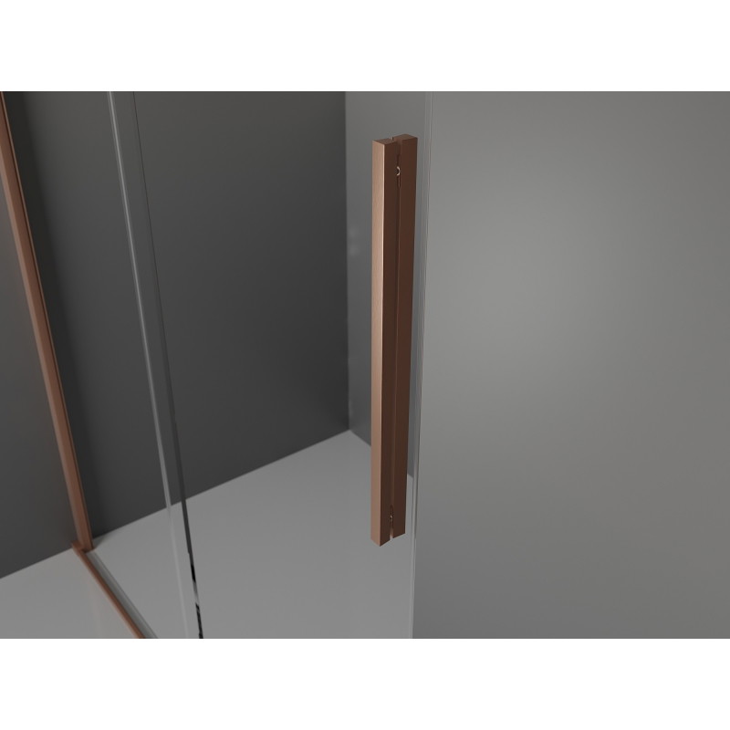 Mexen Velar L stumdoma dušo kabina 90 x 90 cm, skaidri, šlifuotas varis - 871-090-090-03-65