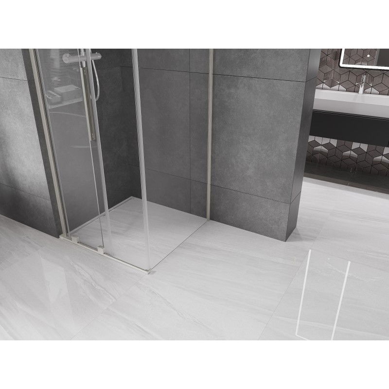Mexen Velar L stumdomos dušo kabinos 90 x 90 cm, skaidrus, šlifuotas nikelis - 871-090-090-03-97