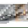 Mexen Rio pusapvalė dušo kabina 80 x 80 cm, balti dryžiai, chromas + plokščias padėklas, baltas - 863-080-080-01-20-4110