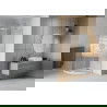 Mexen Rio pusapvalė dušo kabina 90 x 90 cm, baltos juostos, chromas + plokštinė dušo padėklas Flat, baltas - 863-090-090-01-20-?