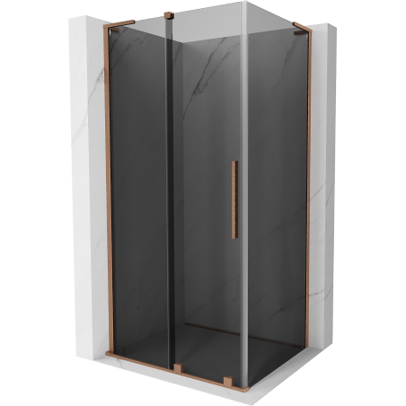 Mexen Velar L stumdomos dušo kabinos 100 x 85 cm, grafitas, šlifuotas varis - 871-100-085-43-65