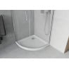 Mexen Rio pusapvalė dušo kabina 80 x 80 cm, matinė, chromas + Flat dušo padėklas, baltas - 863-080-080-01-30-4110