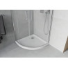 Mexen Rio 90 x 90 cm pusiau apvalus dušo kabinas, matinė, chromas + plokščias dušo padėklas, baltas