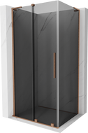 Mexen Velar L stumdančioji dušo kabina 110 x 75 cm, grafitas, šlifuotas varis - 871-110-075-43-65