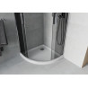 Mexen Rio pusapvalė dušo kabina 90 x 90 cm, grafitas, chromas + Flat dušo padėklas, baltas - 863-090-090-01-40-4110