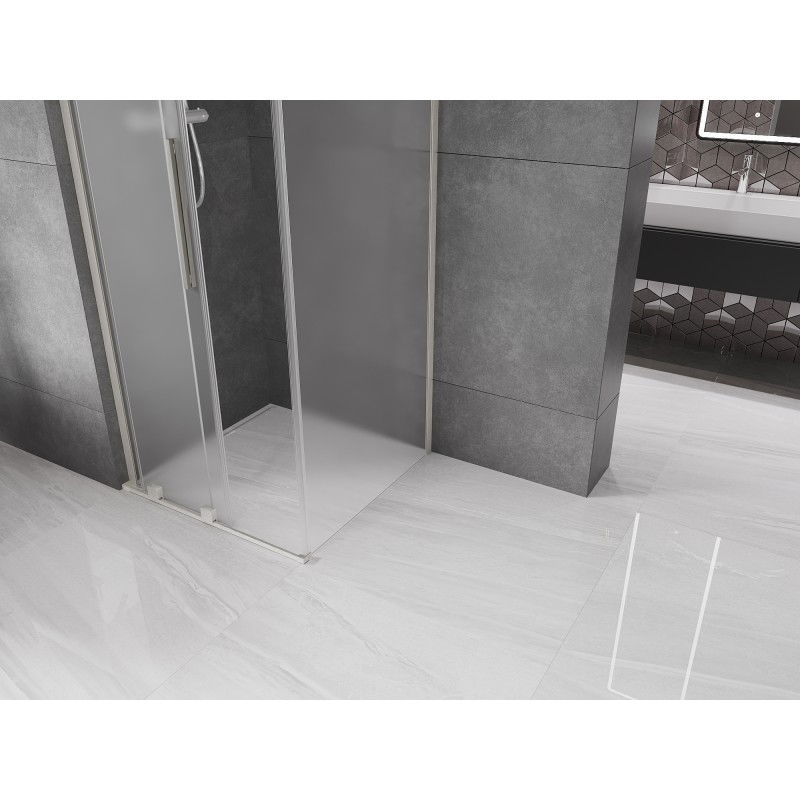 Mexen Velar L stumdomosios dušo kabina 90 x 90 cm, matinė, šlifuotas nikelis - 871-090-090-33-97