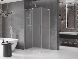 Mexen Velar L slankioji dušo kabina 100 x 85 cm, matinė, šlifuotas nikelis - 871-100-085-33-97