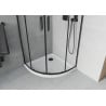 Mexen Rio pusapvalė dušo kabina 90 x 90 cm, skaidri, juoda + Flat padėklas, baltas - 863-090-090-70-00-4110B