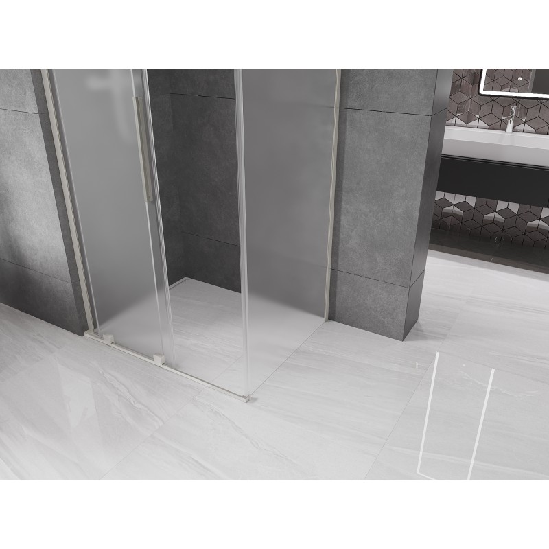 Mexen Velar L 110 x 120 cm slankiojančioji dušo kabina, matinis stiklas, šlifuotas nikelis - 871-110-120-33-97