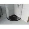 Mexen Rio pusapvalė dušo kabina 90 x 90 cm, matinė, chromuota + juoda „Flat“ dušo padėklas - 863-090-090-01-30-4170