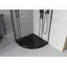 Mexen Rio pusapvalė dušo kabina 90 x 90 cm, skaidri, juoda + padėklas Flat, juodas - 863-090-090-70-00-4170B