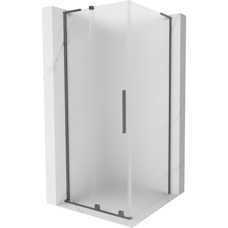 Mexen Velar L stumdomas dušo kabino 100 x 100 cm, matinė, pistoletas metalas - 871-100-100-33-95