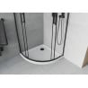 Mexen Rio pusapvalė dušo kabina 80 x 80 cm, skaidri, juoda + Flat, baltas dušo padėklas - 863-080-080-70-00-4110B