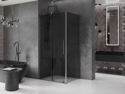Mexen Velar L slankiojanti dušo kabina 90 x 85 cm, grafitas, gun metal - 871-090-085-43-95