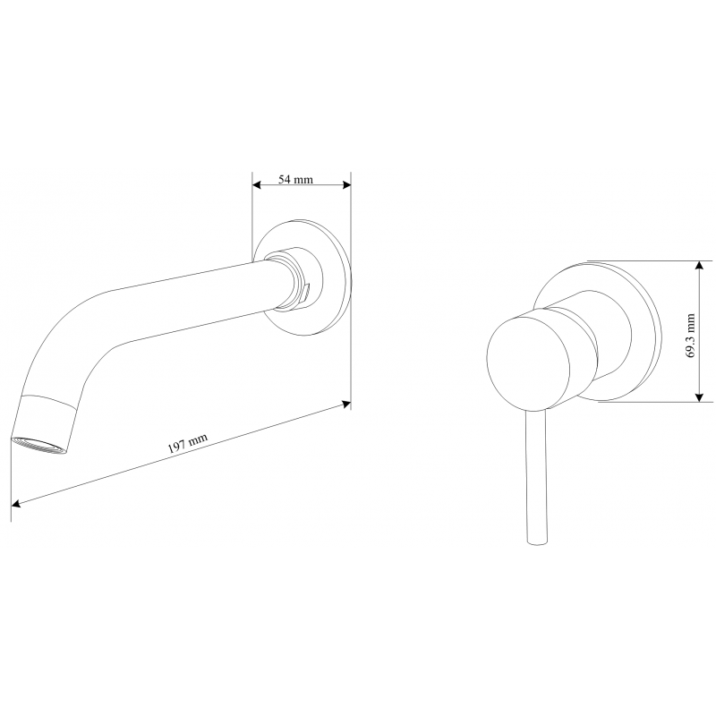 Mexen Alma įmontuojamas praustuvo maišytuvas, juodas - 75015-70
