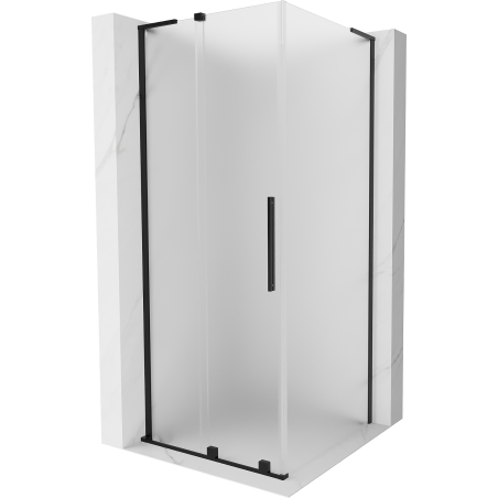 Mexen Velar L stumdomos dušo kabina 100 x 100 cm, matinė, juoda - 871-100-100-33-70