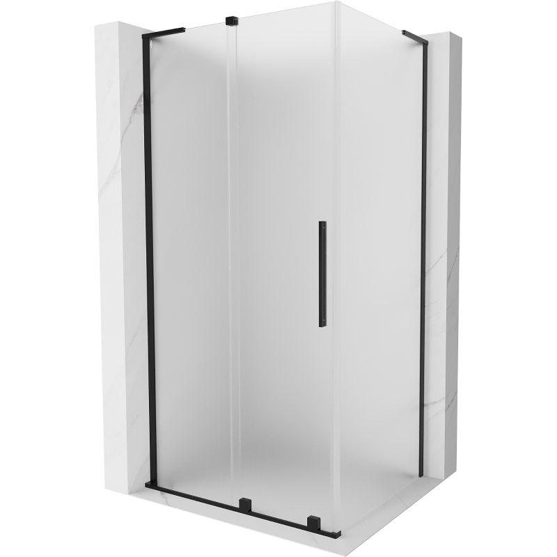 Mexen Velar L juodos matinės stiklo 110 x 85 cm dušo kabina, juoda - 871-110-085-33-70
