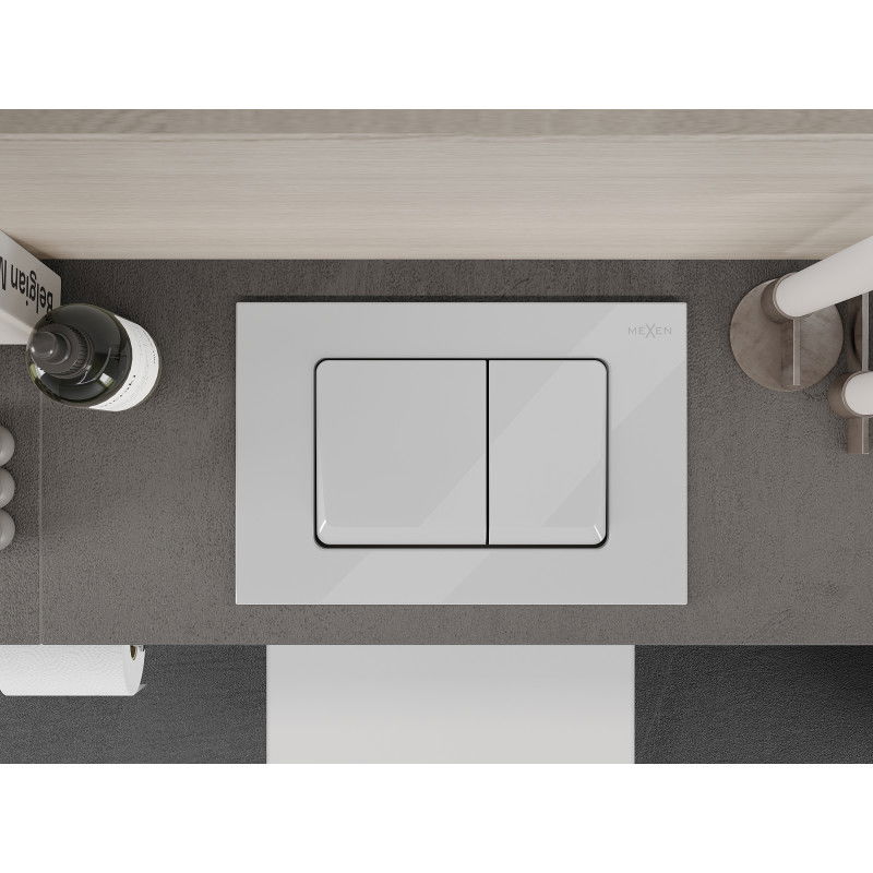 Mexen Fenix Air 10 XS vonios, pneumatinis nuleidimo mygtukas, blizgus baltas - 6A1000