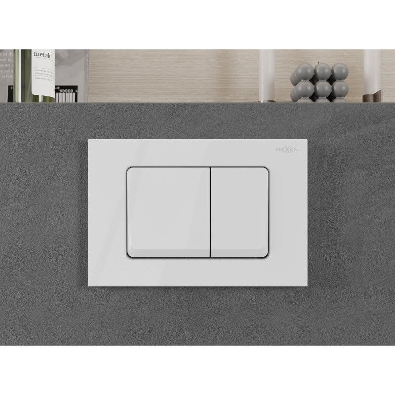 Mexen Fenix Air 10 XS vonios, pneumatinis nuleidimo mygtukas, blizgus baltas - 6A1000