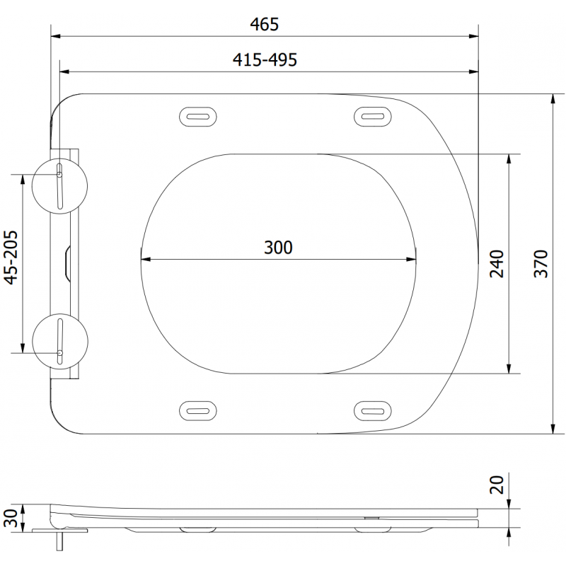 Mexen Vito lėtai nusileidžianti plona sėdynė, duroplastikas, blizganti balta - 39174000