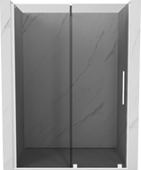 Mexen Velar slankiojančios dušo durys, 130 cm, grafitas, baltos - 871-130-000-41-20
