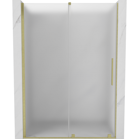 Mexen Velar stumdomos dušo durys 130 cm, matinės, šlifuotas auksas - 871-130-000-31-55