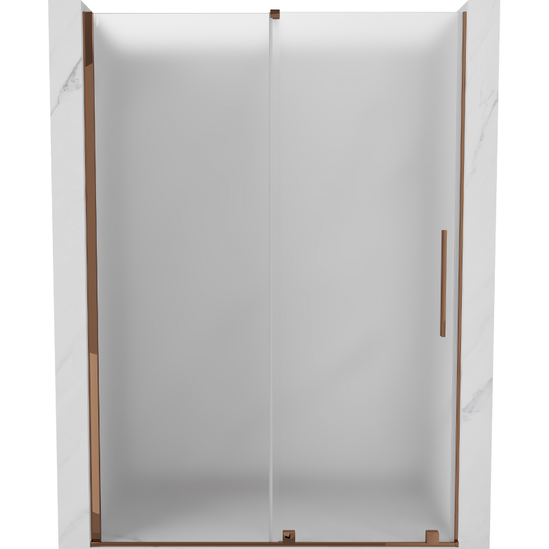 Mexen Velar slankiosios dušo durys 130 cm, matinės, rožinis auksas - 871-130-000-31-60