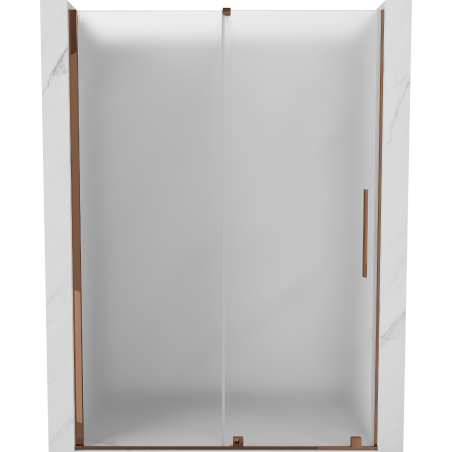 Mexen Velar slankiosios dušo durys 130 cm, matinės, rožinis auksas - 871-130-000-31-60