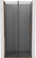 Mexen Velar stumdomos dušo durys 110 cm, grafitas, rožinis auksas - 871-110-000-41-60