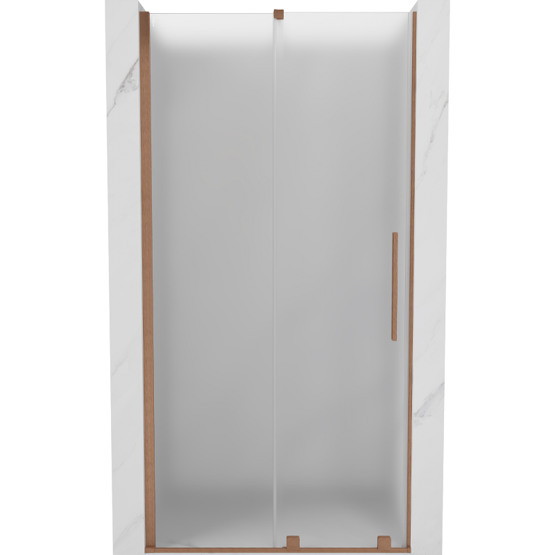 Mexen Velar stumdomos dušo durys 120 cm, matinės, šlifuotas varis - 871-120-000-31-65