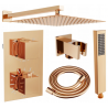 Mexen Cube DR02 potinklinis dušo komplektas su lietaus dušo galvute 30 cm, rožinis auksas - 77502DR0230-60