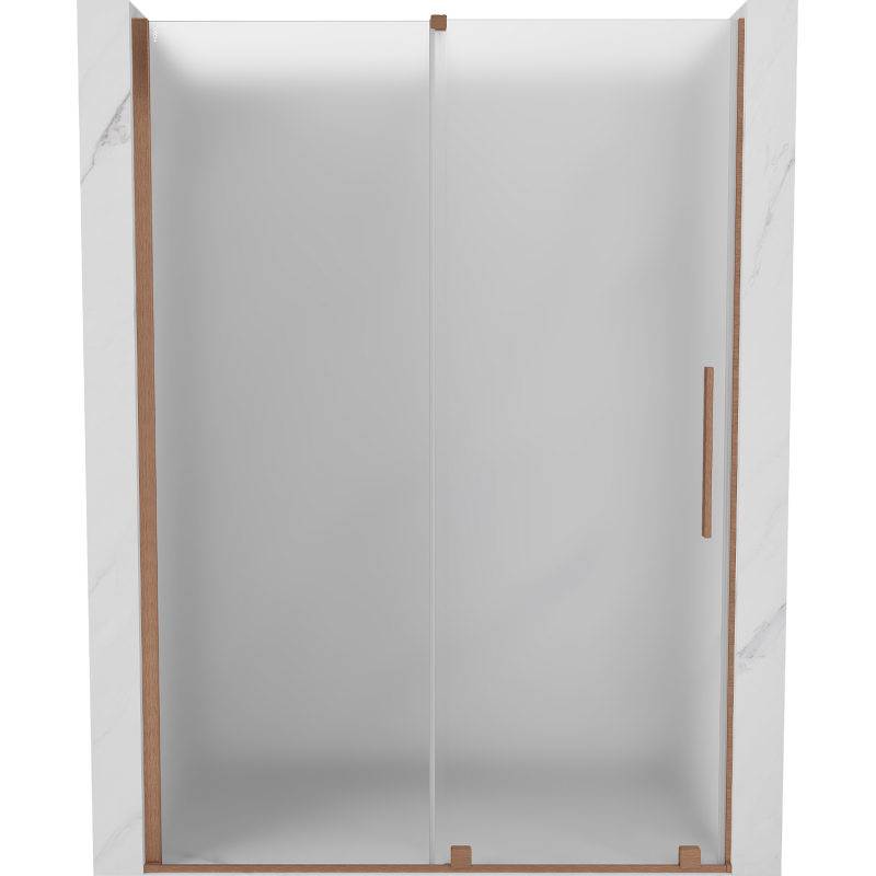 Mexen Velar stumdomos dušo durys 130 cm, matinės, šlifuotas varis - 871-130-000-31-65