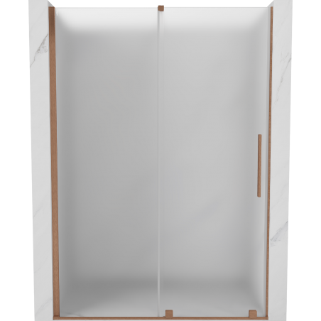 Mexen Velar stumdomos dušo durys 130 cm, matinės, šlifuotas varis - 871-130-000-31-65