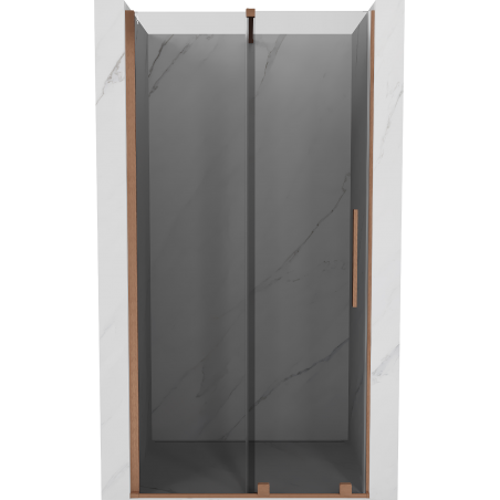 Mexen Velar stumdomosios dušo durys 90 cm, grafitas, šlifuotas varis - 871-090-000-41-65