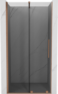 Mexen Velar stumdomosios dušo durys 90 cm, grafitas, šlifuotas varis - 871-090-000-41-65