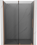 Mexen Velar stumdomos dušo durys 130 cm, grafitas, šlifuota vario spalva - 871-130-000-41-65