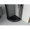 Mexen Rio pusapvalė dušo kabina 80 x 80 cm, grafitas, chromas + juodas Flat padėklas - 863-080-080-01-40-4170
