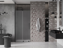 Mexen Velar slankios dušo durys 110 cm, matinės, juodos - 871-110-000-31-70