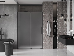 Mexen Velar 160 cm slankiojančios dušo durys, matinės, juodos - 871-160-000-31-70