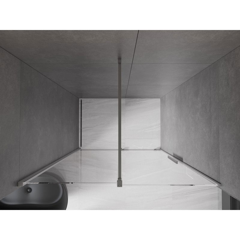 Mexen Velar stumdomos dušo durys 160 cm, skaidrus, tamsi metalo spalva - 871-160-000-01-95