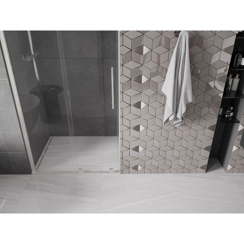 Mexen Velar stumdomos dušo durys 90 cm, skaidrios, šlifuotas nikelis - 871-090-000-01-97