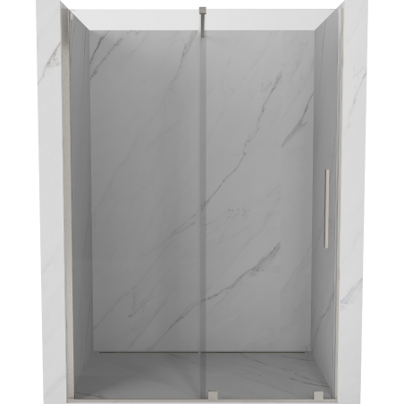 Mexen Velar 160 cm stumdomos dušo durys, permatomos, šlifuotas nikelis - 871-160-000-01-97