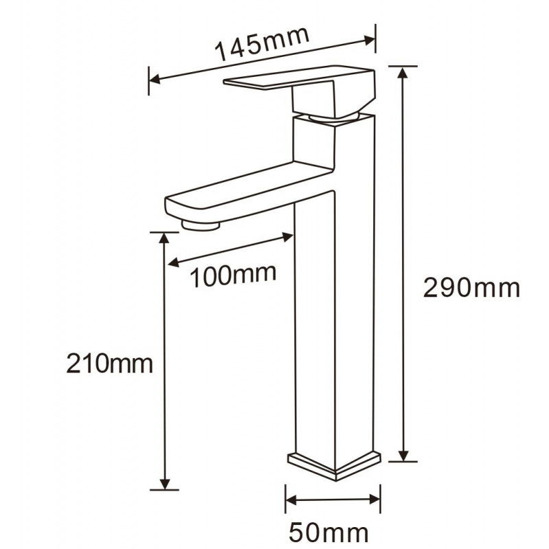 Mexen Emma aukštas praustuvo maišytuvas, inox - 71910-00
