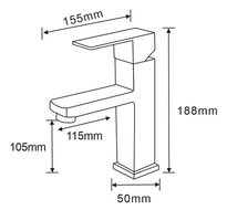 Mexen Emma praustuvas maišytuvas, auksinis šlifuotas - 71900-50